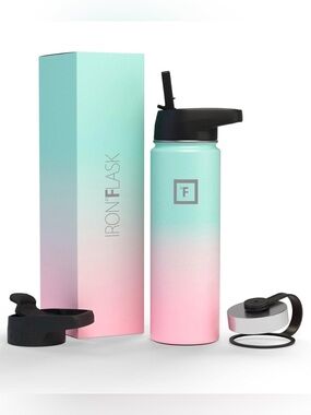 IRON °FLASK Wide Mouth Water Bottle w/ Interchangeable Lids